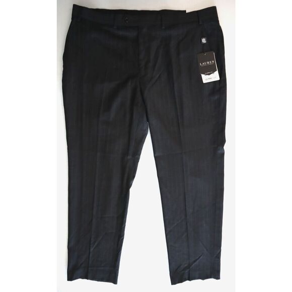 Lauren Ralph Lauren Sz 40x30 Charcoal/Brown Edgewood Classic Fit Suit Pants